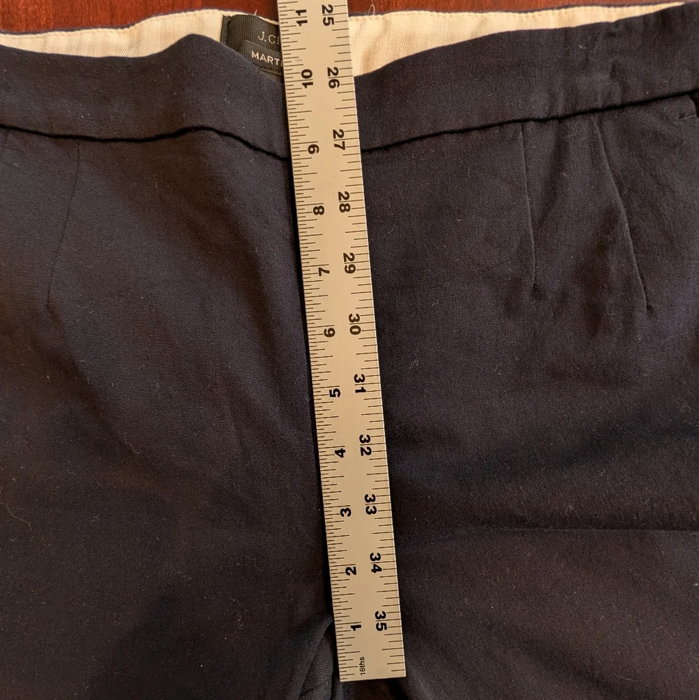 J. Crew Martie Ankle Pants, side zip, Navy, Size 8